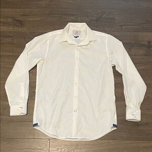 Men's Alynn White 100% Cotton Dress Shirt, Classic Fit, Size Medium